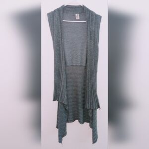 Sleeveless Gray Cardigan Sweater